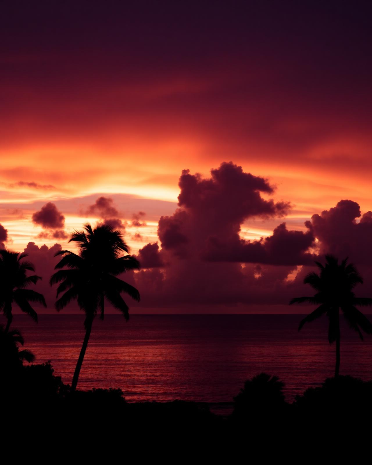 Dramatic tropical sunset